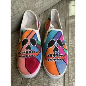 Shoes Hand Detailed Custom Painted Slip On Horror Halloween Sneakers Women's 8